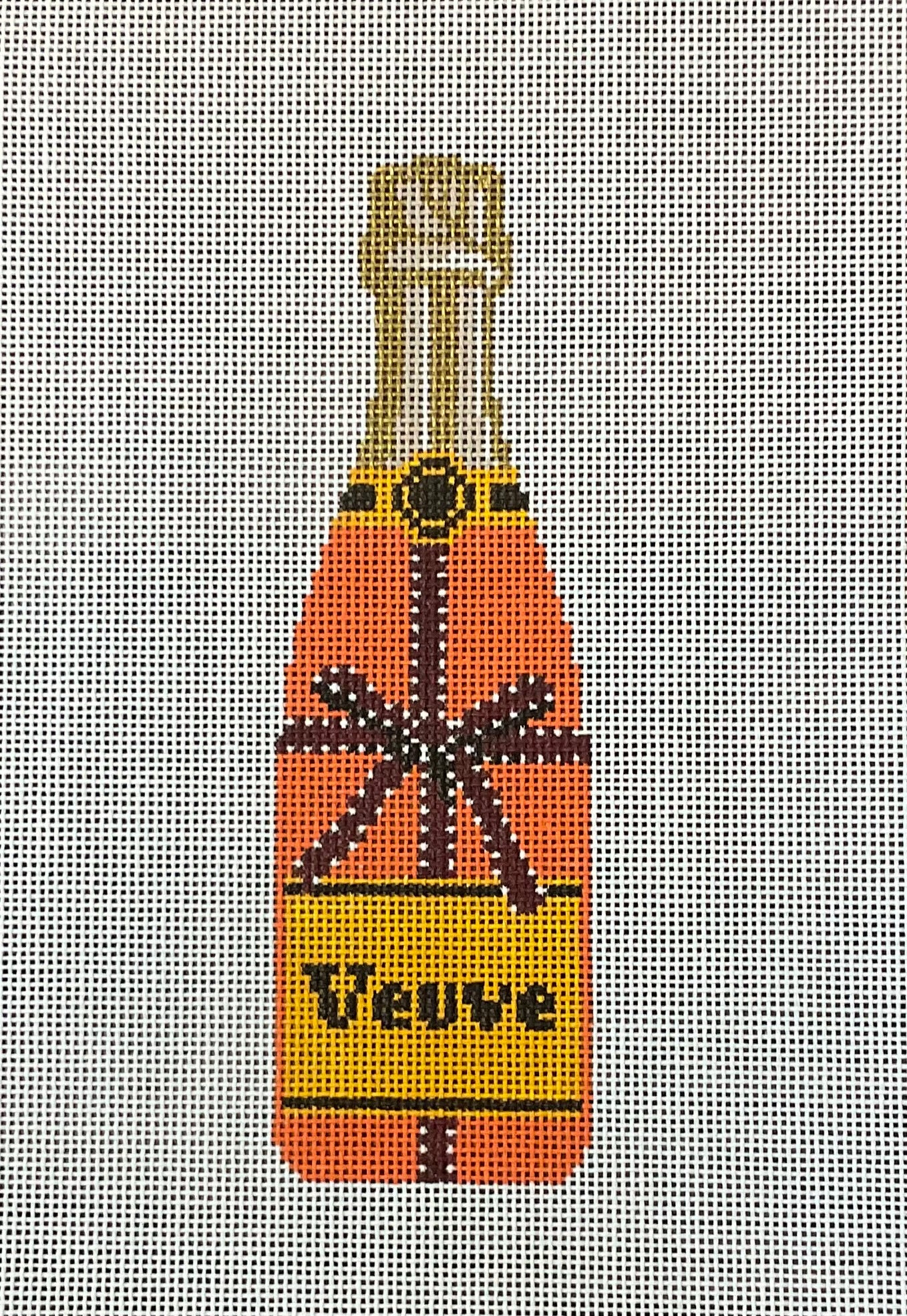 Veuve Champagne Bottle Orange Bow