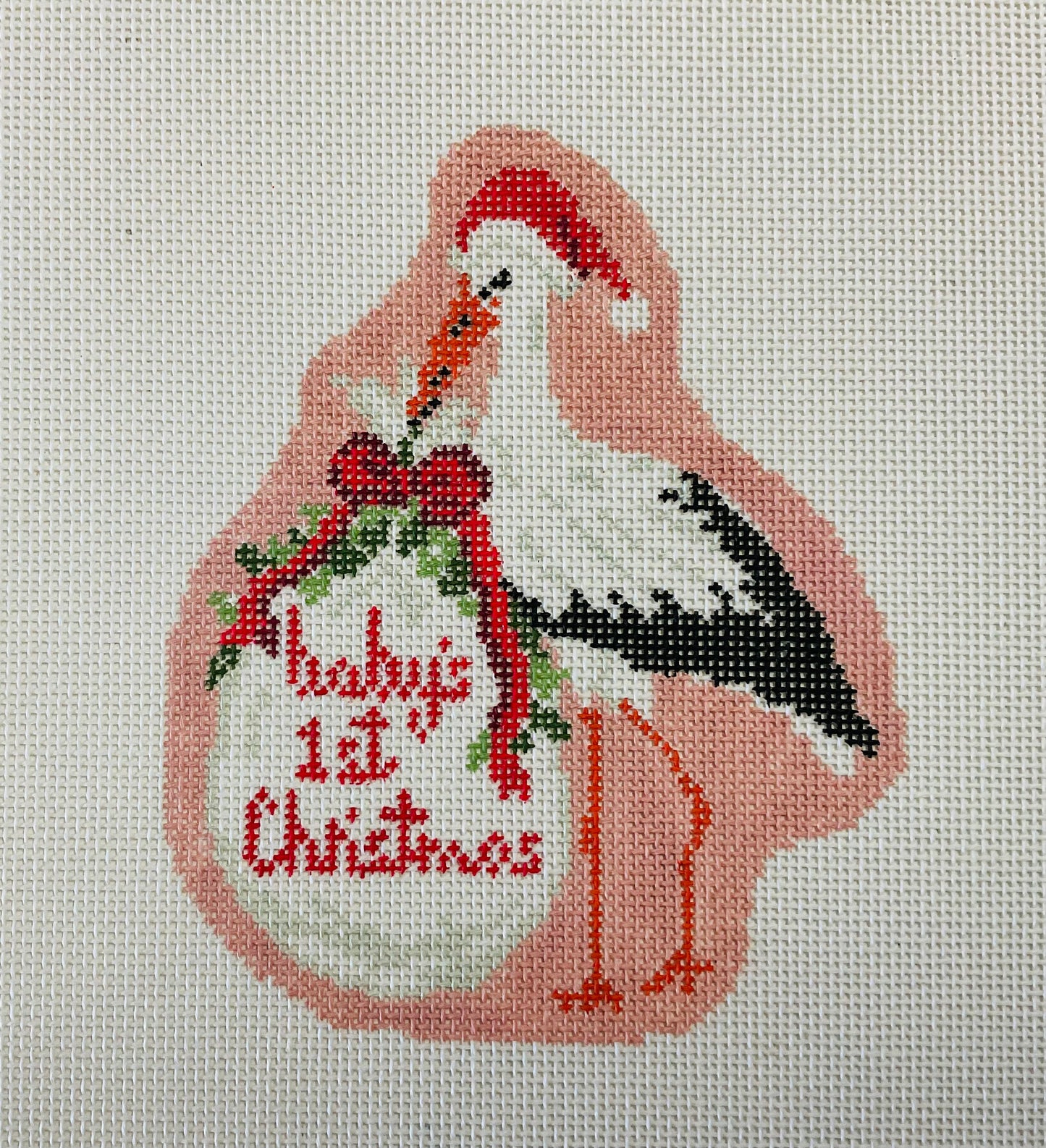 Baby’s First Christmas Pink Stork