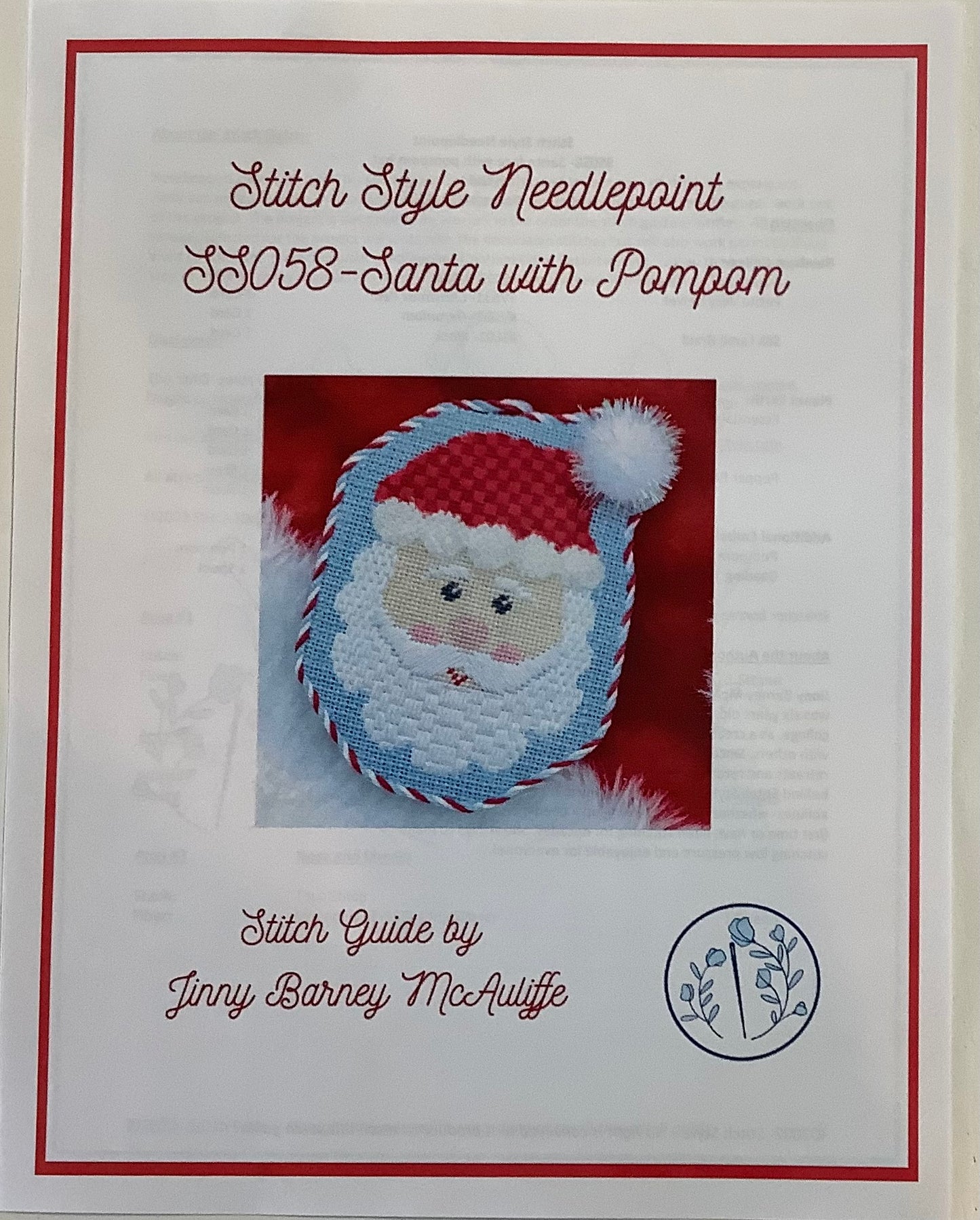 Santa with Pom Pom Hat with Stitch Guide