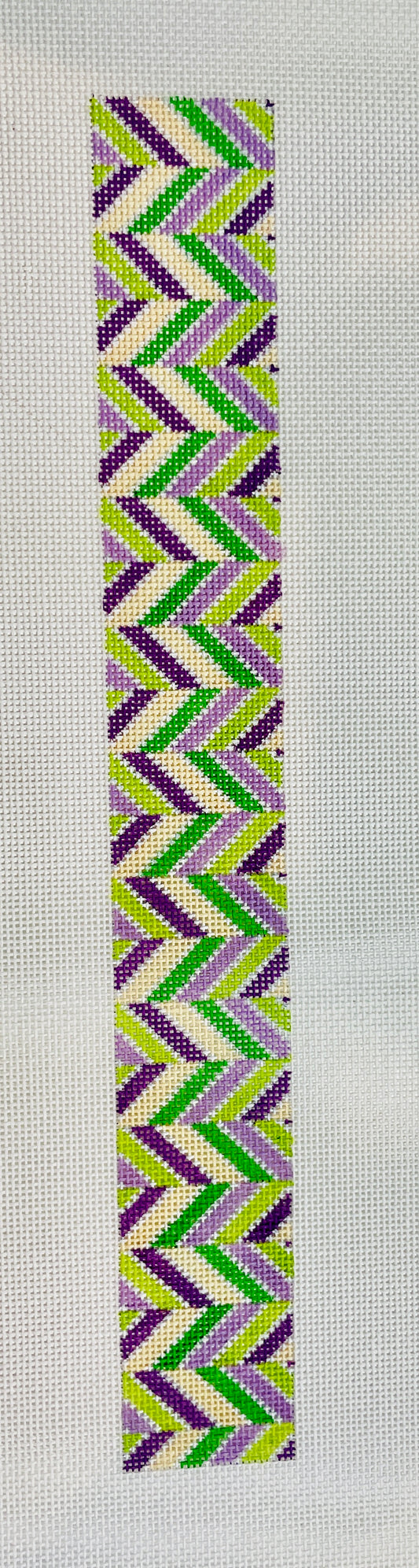 Chevron Pattern with Purples, Greens & Yellow Dog Collar or Key Fob