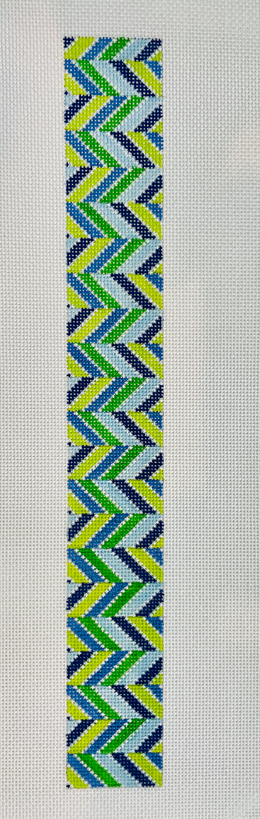 Chevron Pattern with Blues & Greens Dog Collar or Key Fob