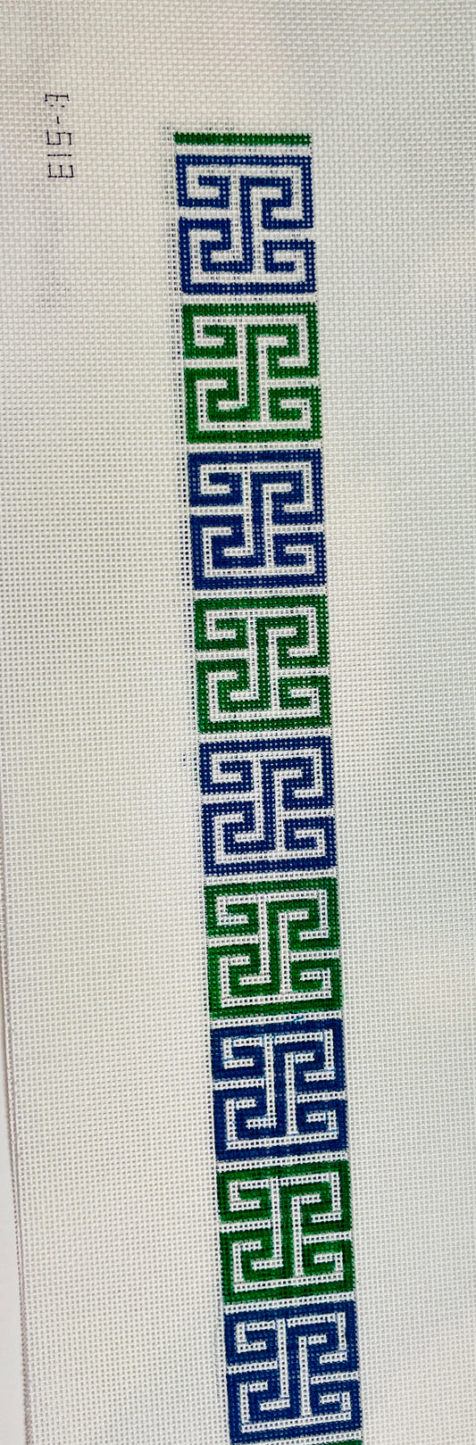 Green and Blue Greek Key Pattern Purse Strap or Belt