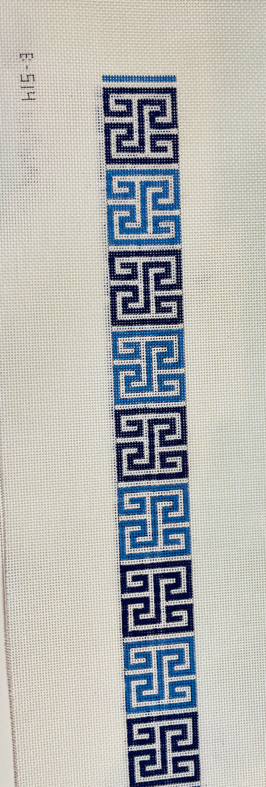 Greek Key Pattern with 2 shades of Blue Purse Strap or Belt