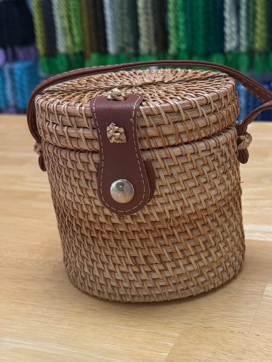 Rattan Cylinder Purse