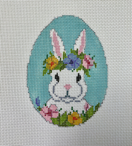 Egg Bunny with Floral Wreath