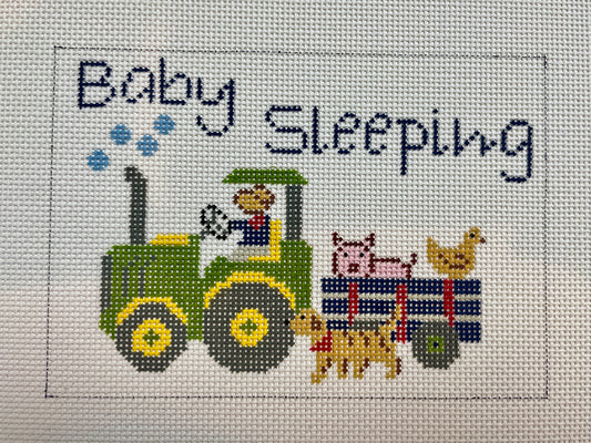 Baby Sleeping Sign Tractor and Farm Animals