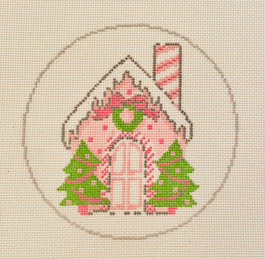 Ornament Pink Gingerbread House