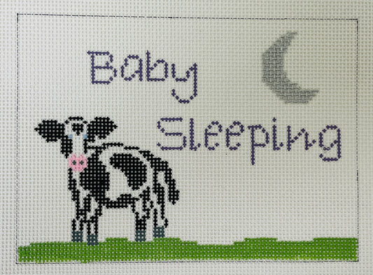 Baby Sleeping Sign with Cow and Moon