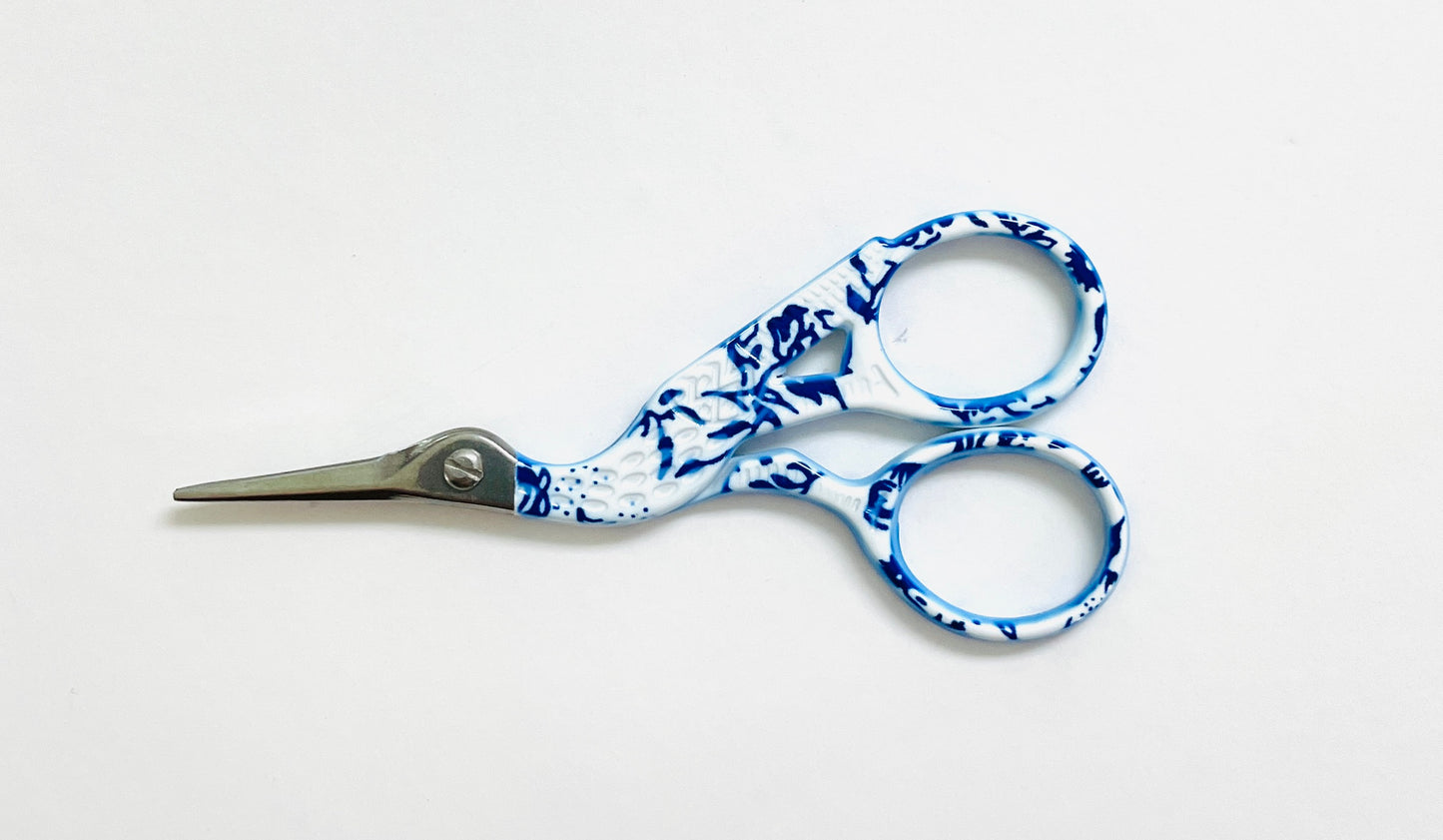 Embroidery Scissors Blue and White