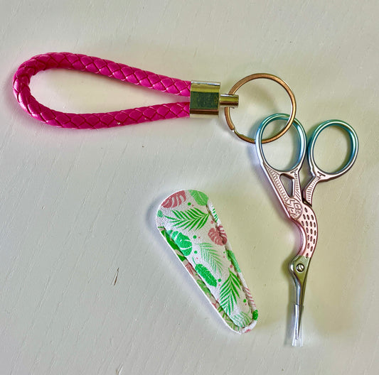 Scissors Pink Ombre Colored with Wristlet and Palm print Case