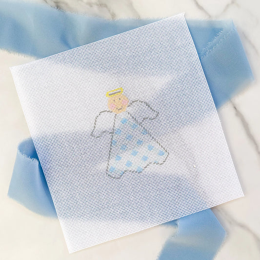 For Pete's Sake Pottery Angel - Blue Gingham