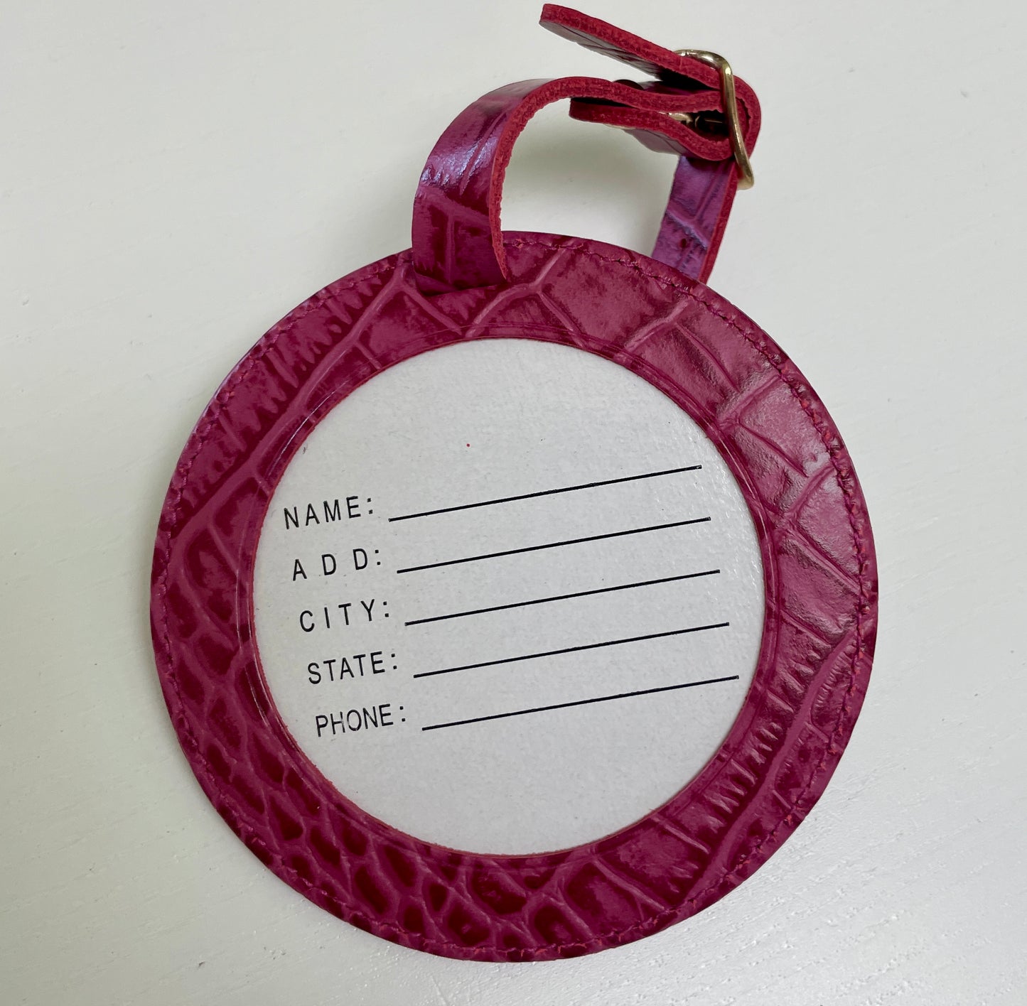 Self Finishing Round Luggage Tag