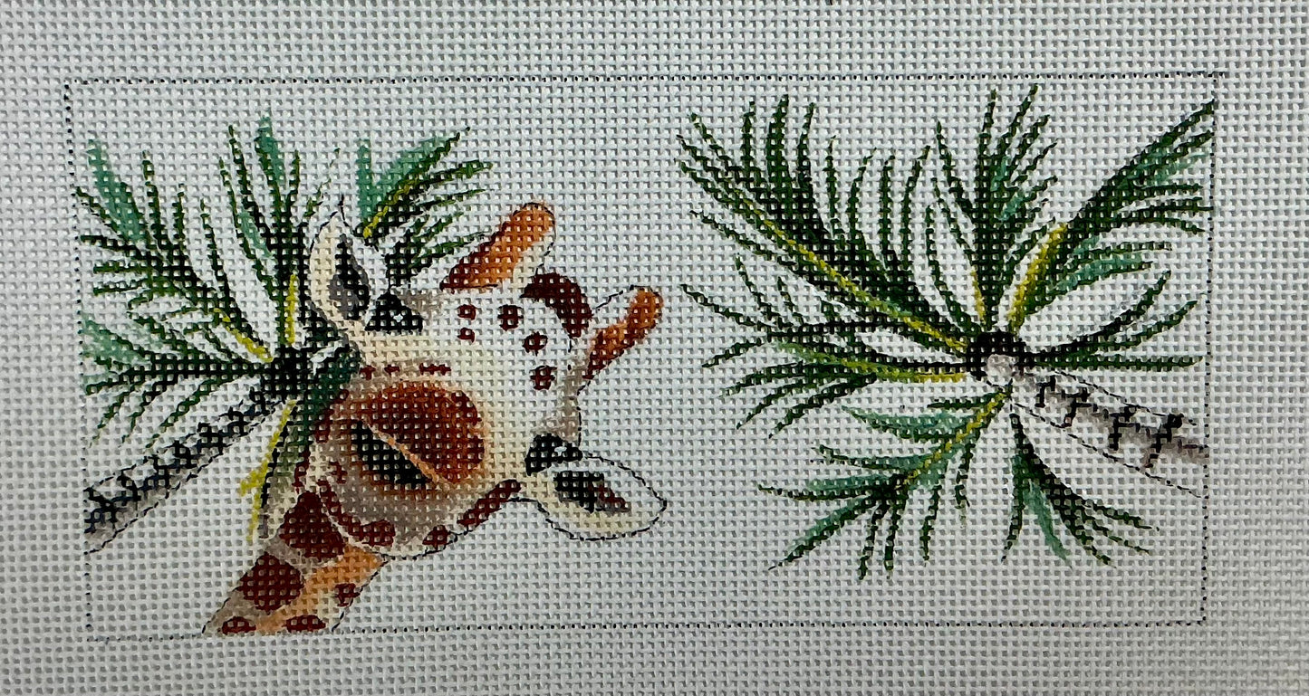 Giraffe with Palm Trees