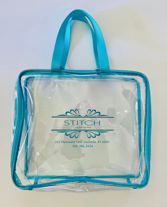 STITCH Clear Vinyl Bag Craft Case Large 14”w x 12”h x 4”d