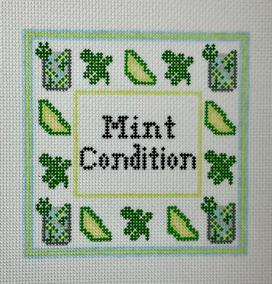 Green Heart Needlepoint: Mint Condition Coaster