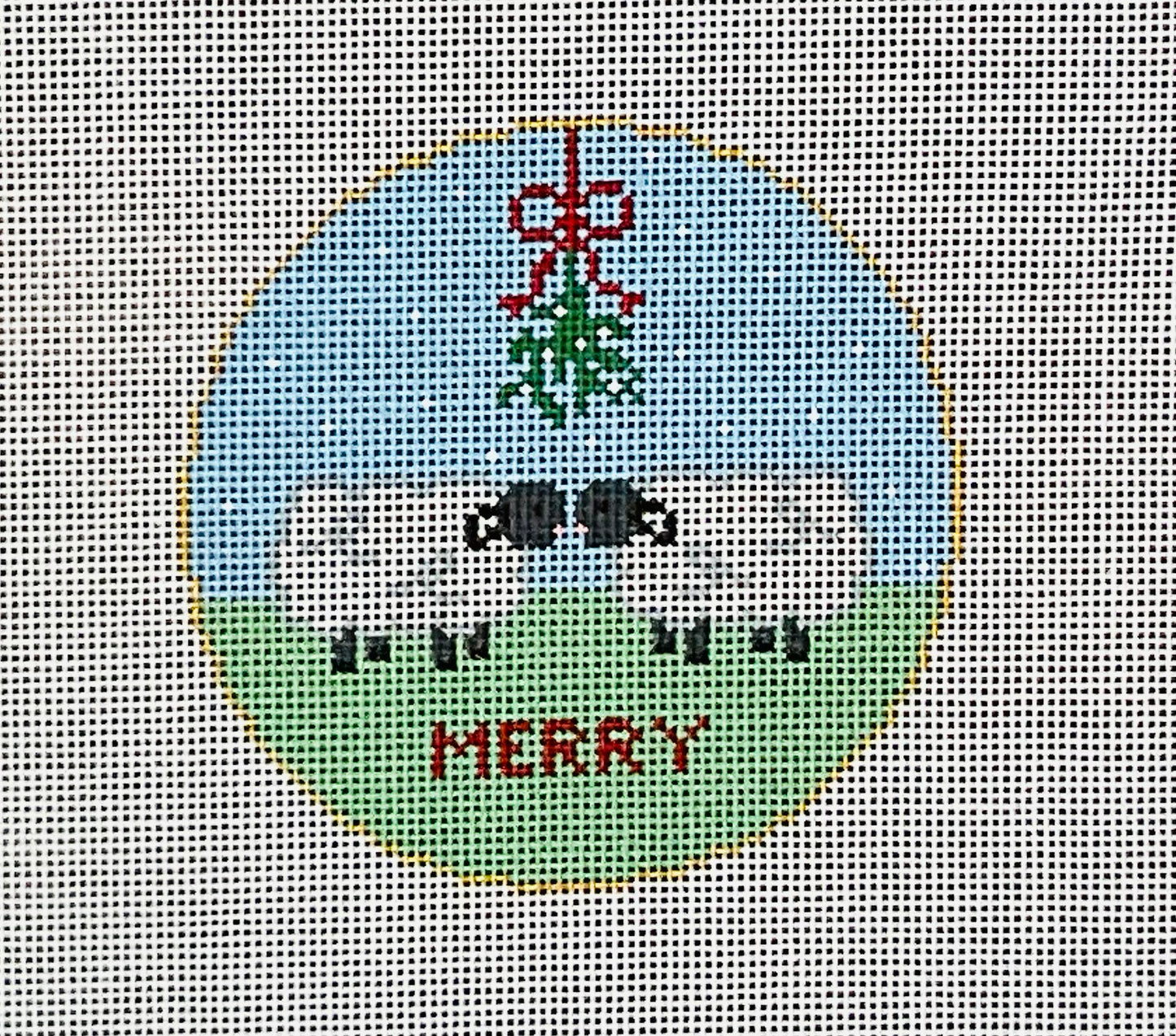 Mistletoe Sheep Round