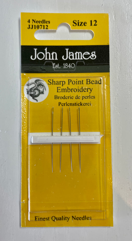 John James Sharp Point Beading Needles Size 12 (4 Pack)