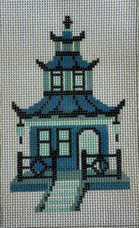 Blue Pagoda Eyeglass Case Insert