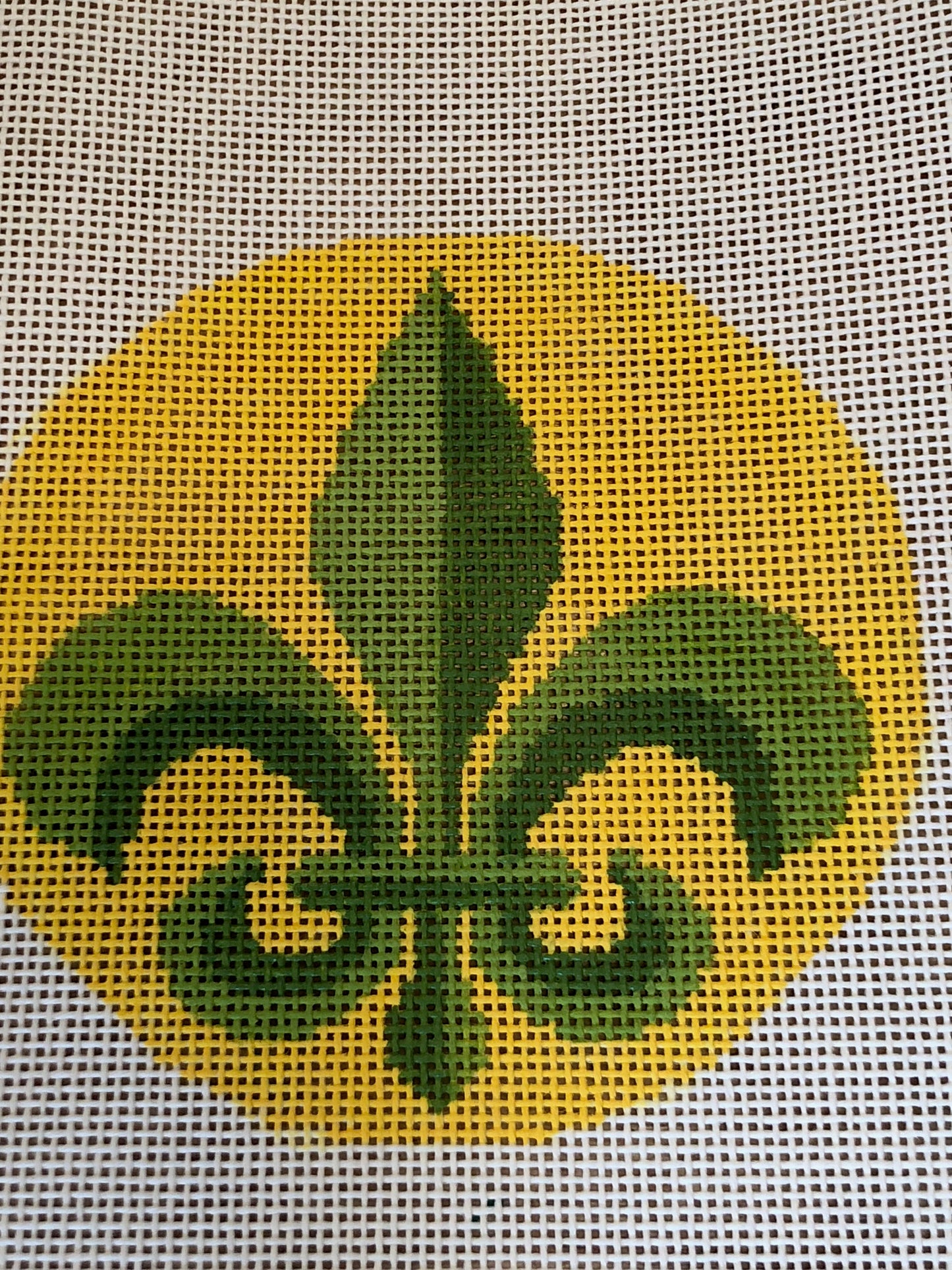 Fleur De Lis Green on Yellow (2 toned)