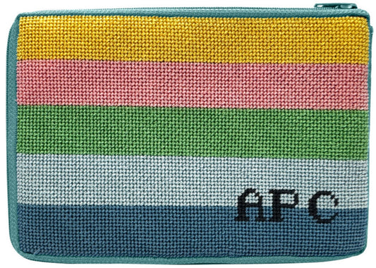 Stitch & Zip Purse Striped Monogram