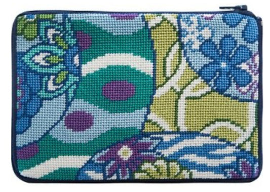 Stitch & Zip Purse Imari Abstract