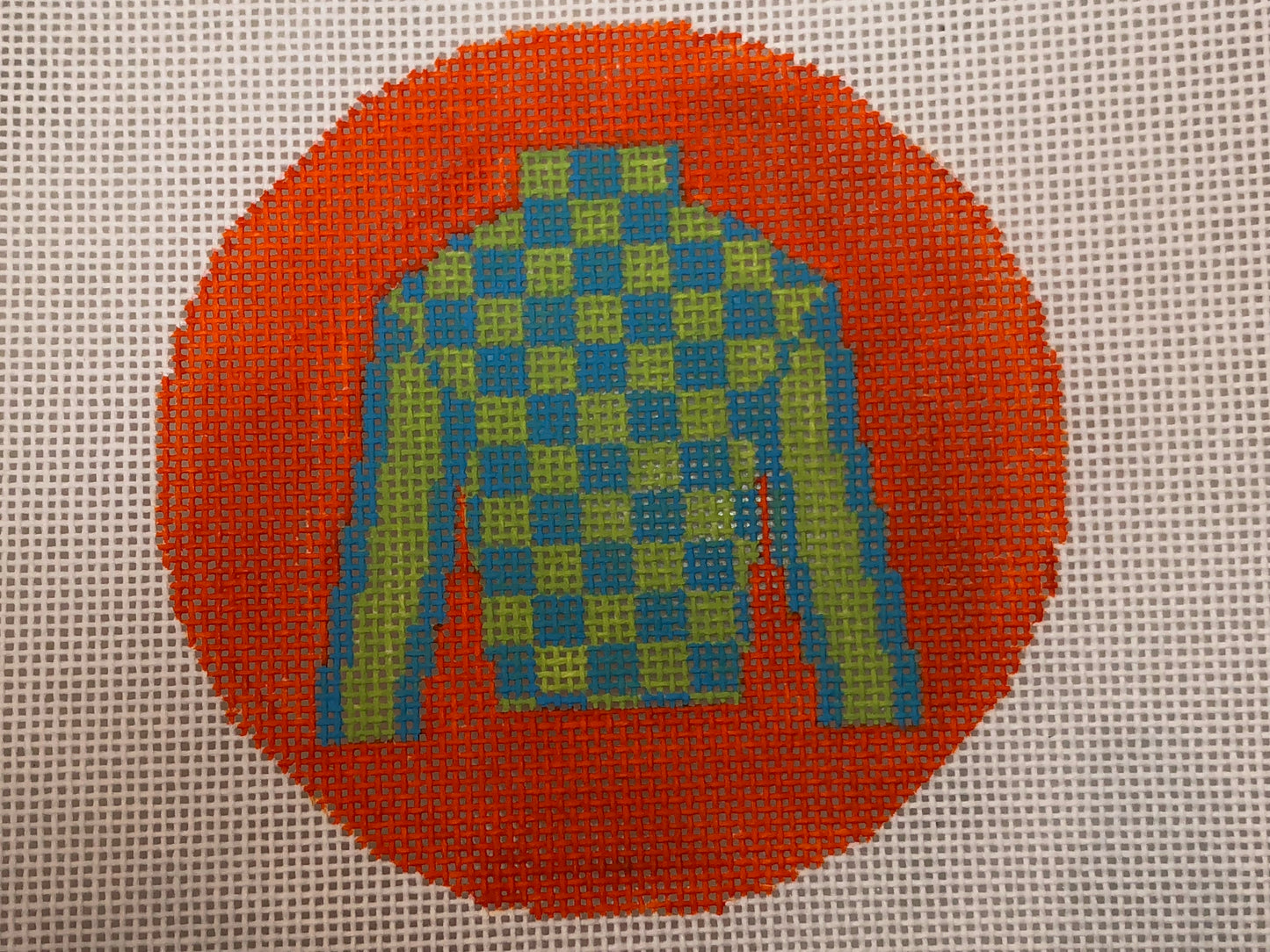 Jockey Silk Blue/Green Check on Orange