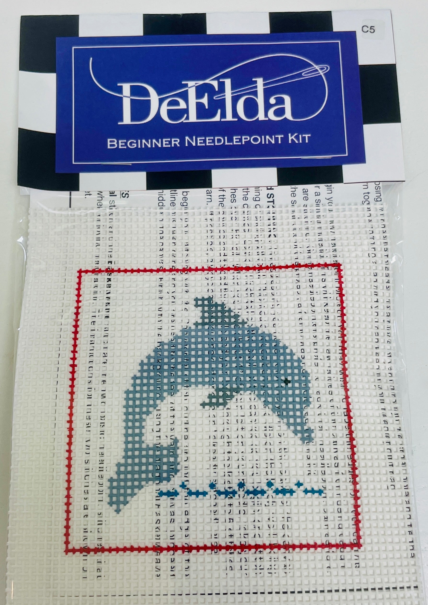 Beginner Starter Needlepoint Kit DOLPHIN – STITCH