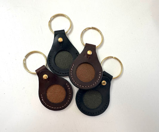 Leather Key Fob Round