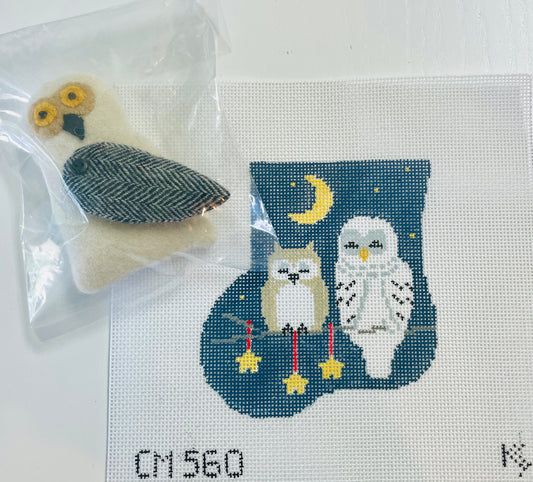 Minisock Starry Night Owls with Snowy Owl Insert