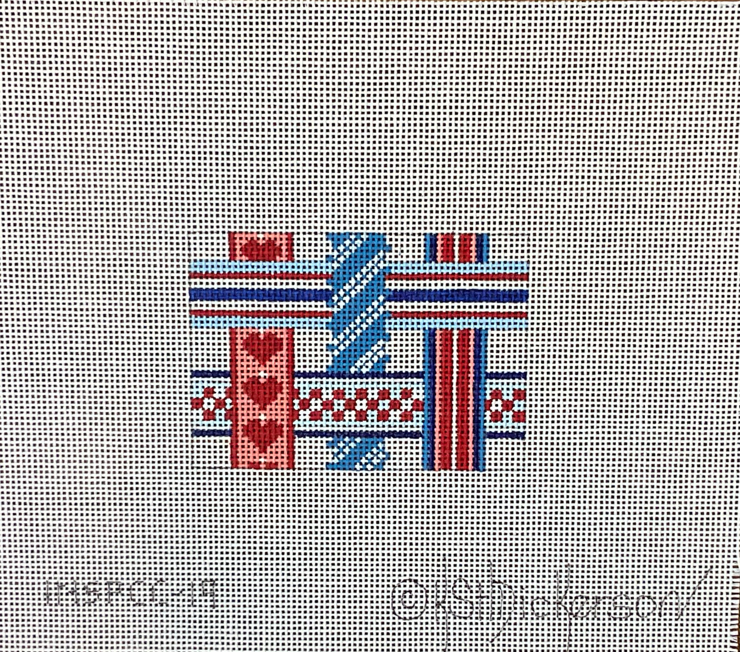 Planet Earth Credit Card Case Insert Woven Ribbons Red White and Blue