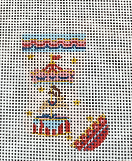 Mini Stocking Pink Reindeer Carousel