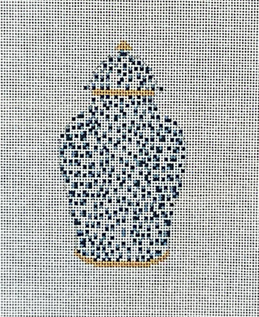 French Dots Ginger Jar Navy
