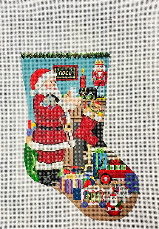 Stocking Santa with Milk and Cookies