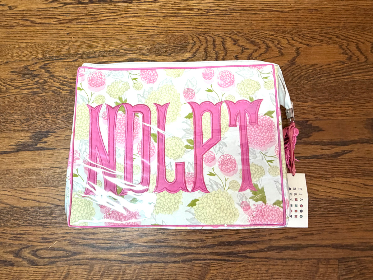 NDLPT Pink and Cream Floral Project Bag
