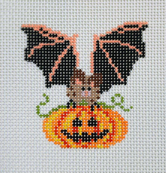 Bat and Pumpkin Halloween Ornament