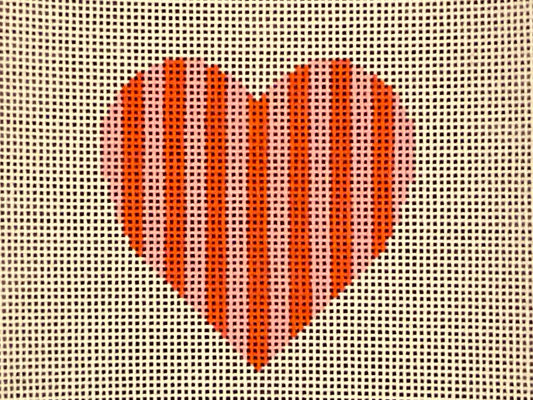 Heart Pink and Orange Stripe