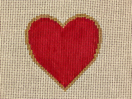 Heart Red with Gold Border