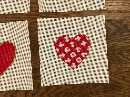 Heart Red with Pink Polka Dots