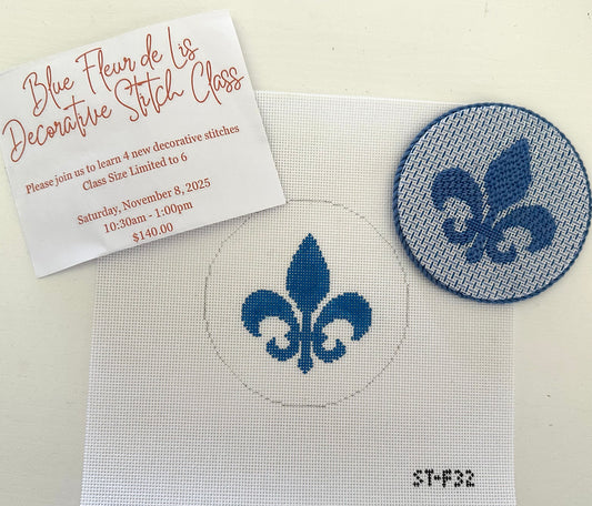 Blue Fleur de Lis Class Saturday, November 8, 2025  10:30am-1:00pm