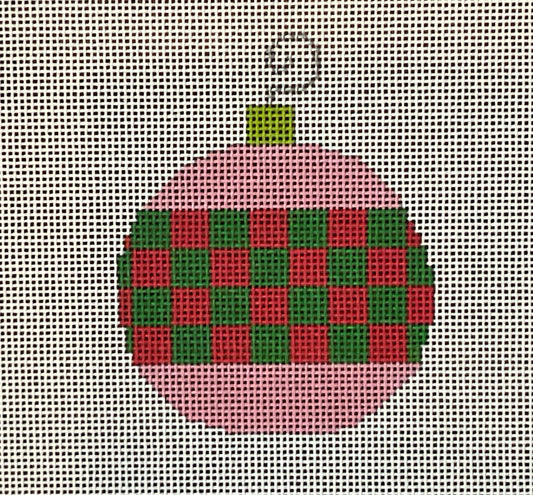 Pink Bauble with Checks