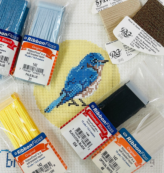 CHRISTMAS SPECIAL - SATURDAY KITDAY - Winter Bluebird with 7 Deluxe Threads Included - Only 1 Available: Retail Price $91 less 30% = Sale Price $63.70