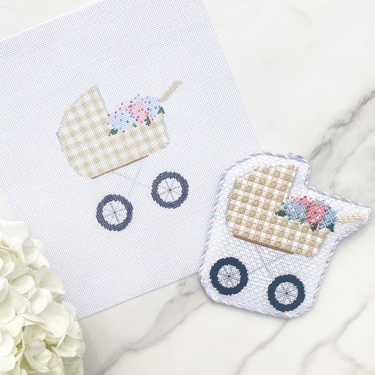 Baby Carriage Tan Ornament