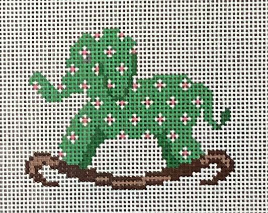 Green Floral Elephant Rocker