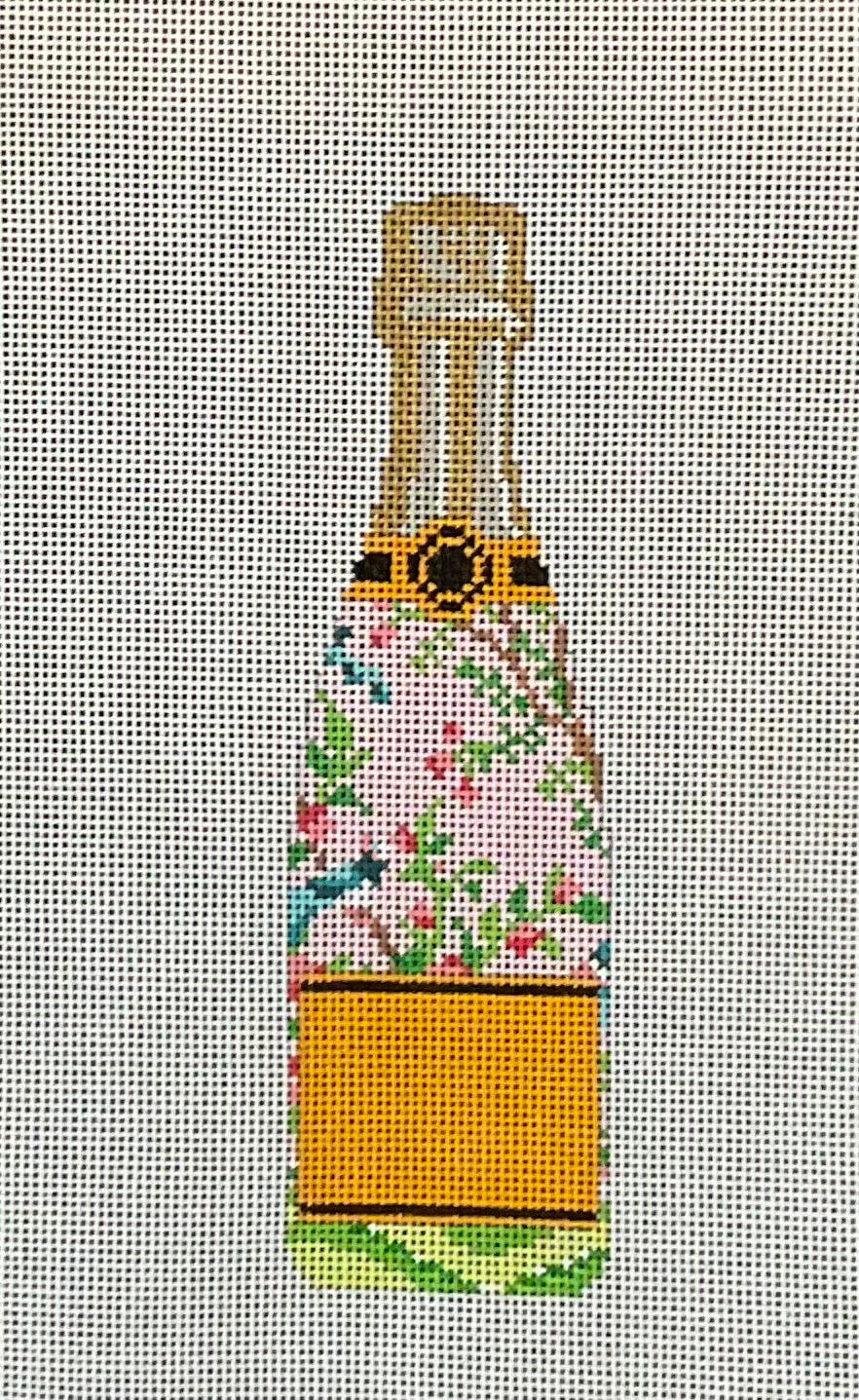 Champagne Bottle Chinoiserie Floral