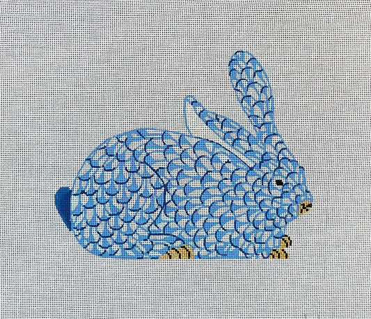 Herend Bunny Blue Facing Right