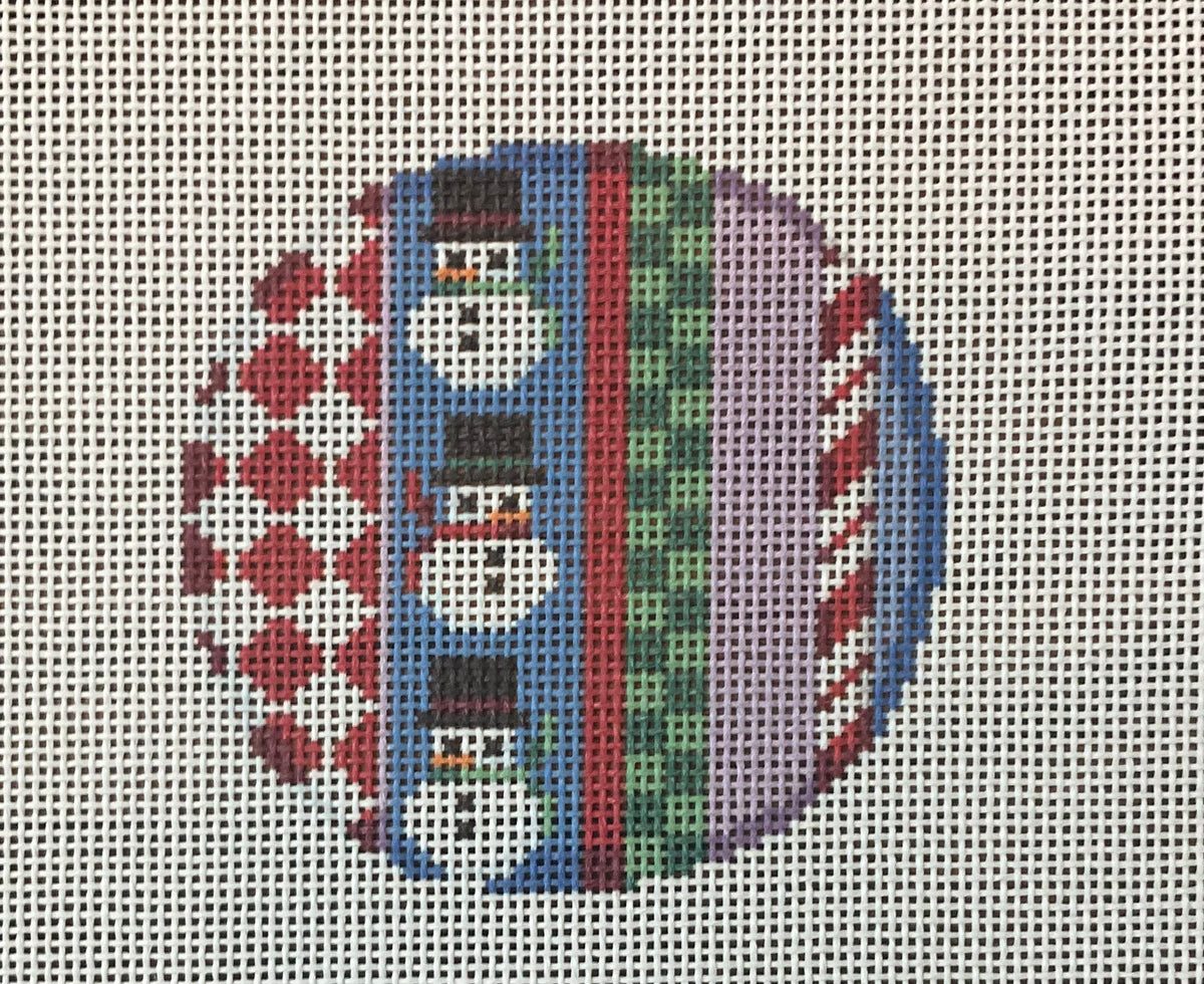 Jolly Stripe Snowman Round