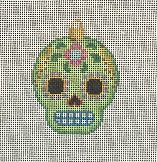Sugar Skull Ornament Lime