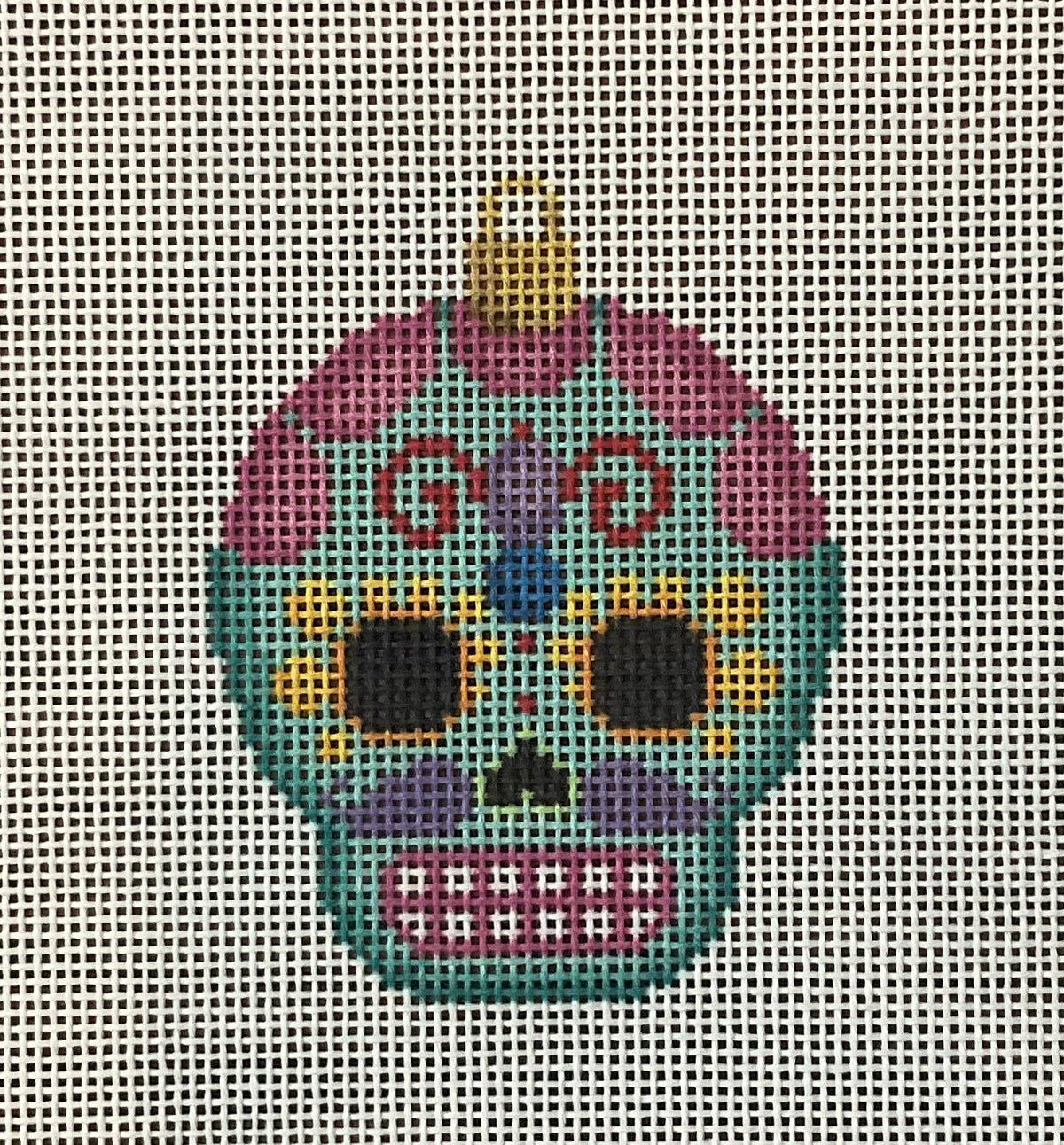 Sugar Skull Ornament Turquoise