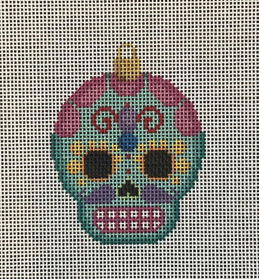 Sugar Skull Ornament Turquoise