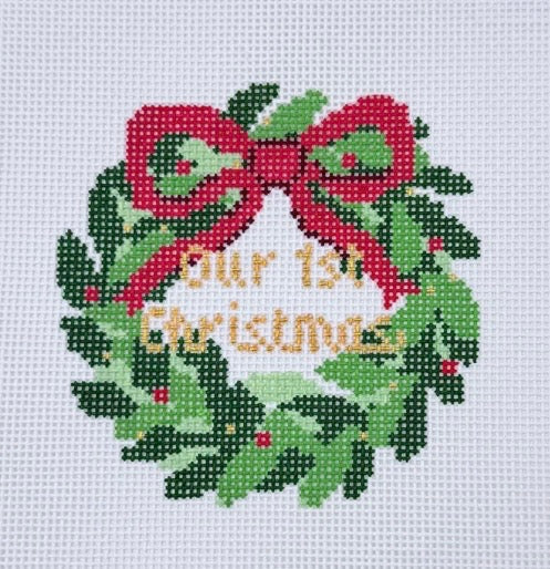 Our First Christmas Wreath with Stitch Guide